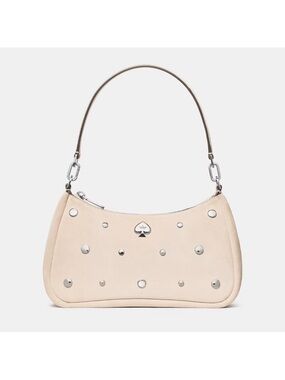 Kate Spade Kayla Suede Studs Small Convertible Shoulder Bag Milk Glass